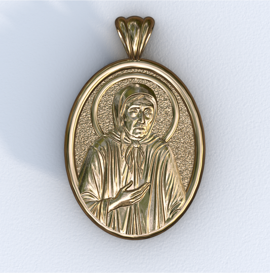 Xenia of Saint Petersburg Mandorla Yellow Gold Pendant