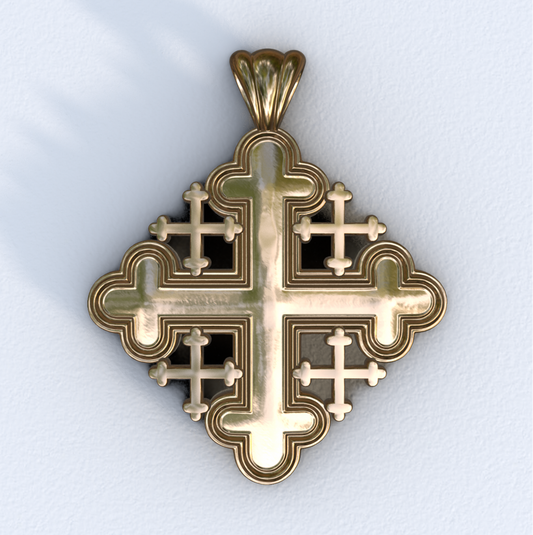 Yellow Gold Jerusalem Cross