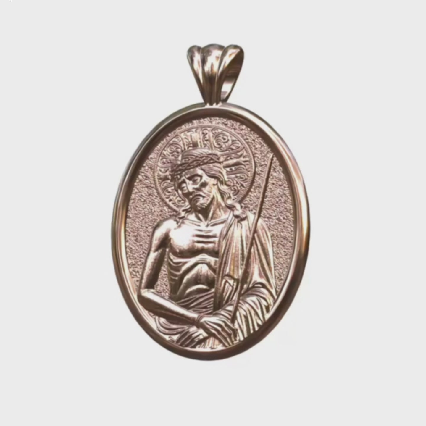 Video - Rose Gold Extreme Humility Oval Pendant