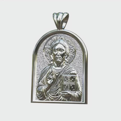 Video - Silver Pantocrator Apse Icon Pendant