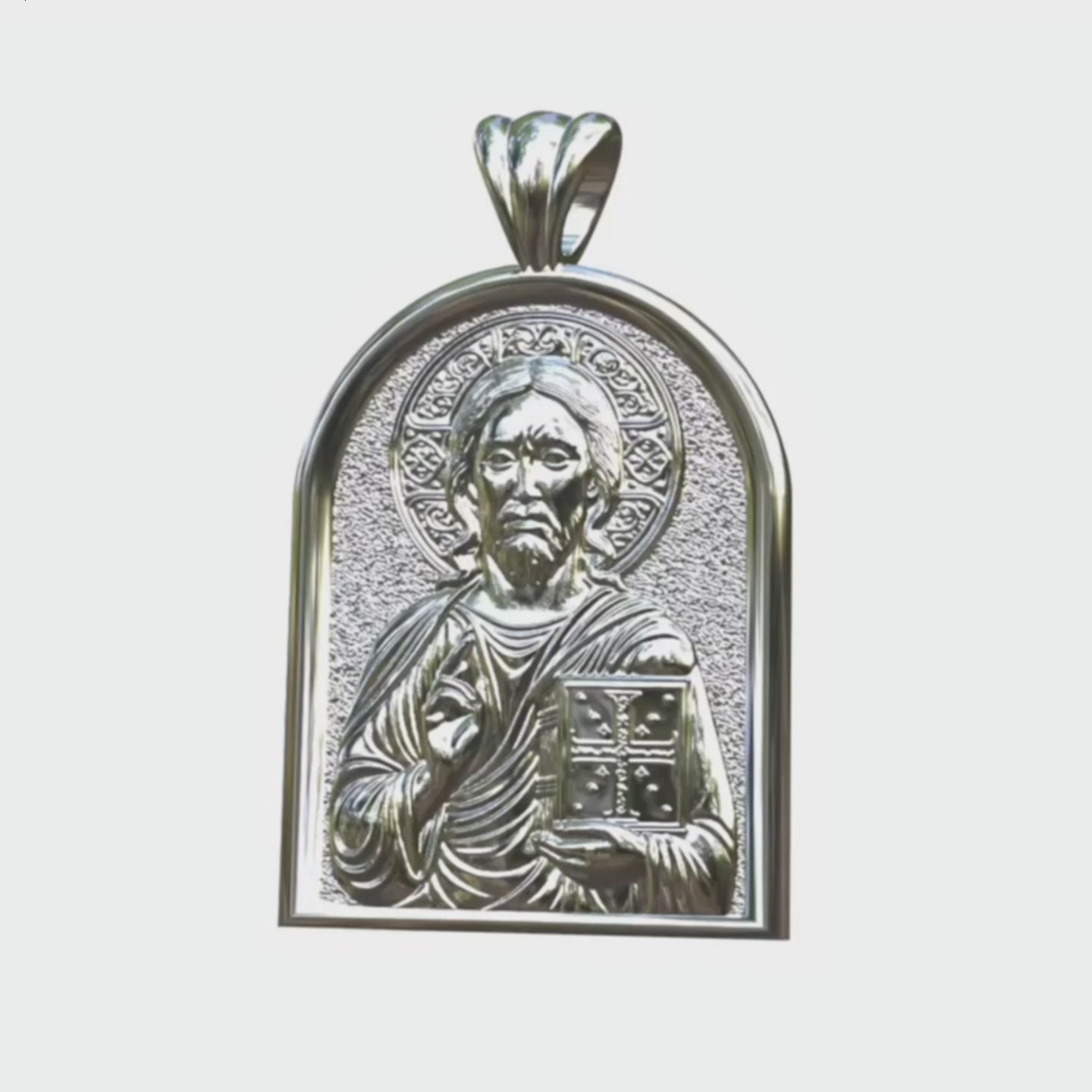 Video - Silver Pantocrator Apse Icon Pendant