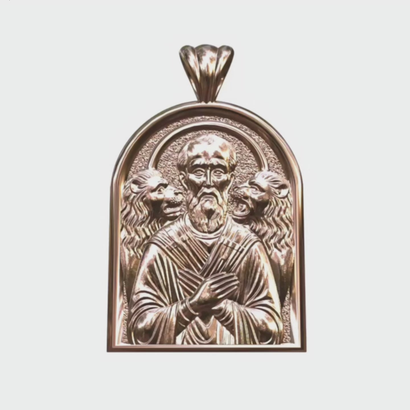 Video - Rose Gold Saint Ignatius of Antioch Icon Pendant