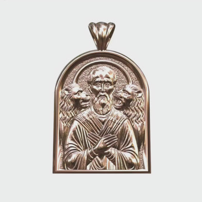 Video - Rose Gold Saint Ignatius of Antioch Icon Pendant