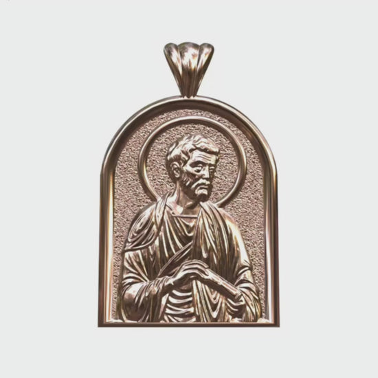 Video - Rose Gold Saint Peter the Apostle Icon Pendant