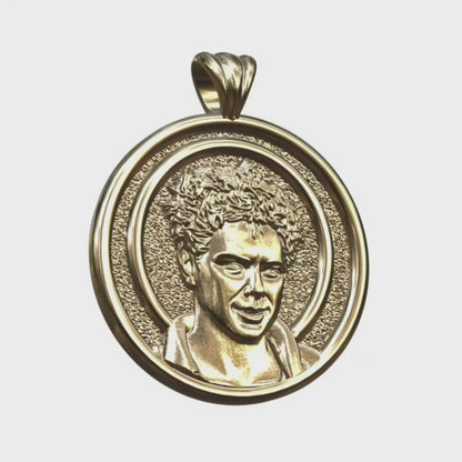 Video - Yellow Gold Carlo Acutis Round Pendant