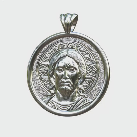 Video - Silver Pantocrator Halo Icon Pendant