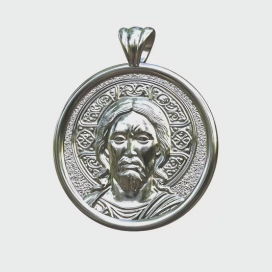 Video - Silver Pantocrator Halo Icon Pendant