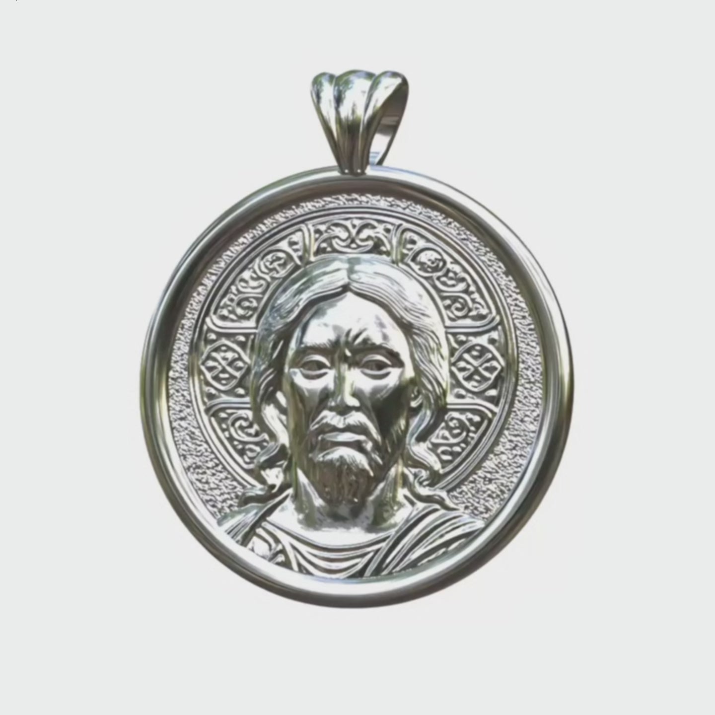 Video - Silver Pantocrator Halo Icon Pendant