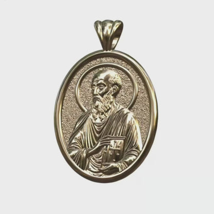 Video - Gold Saint Paul the Apostle Icon Pendant