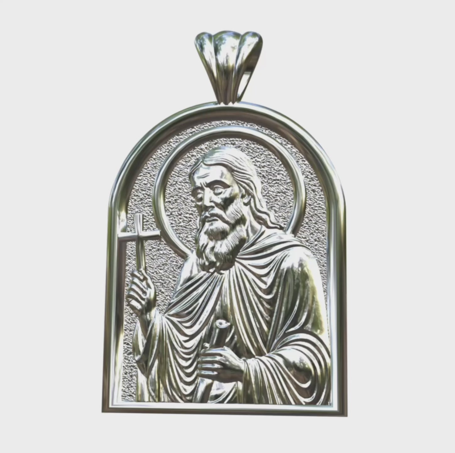 Video: Herman of Alaska Silver or White Gold Apse Pendant