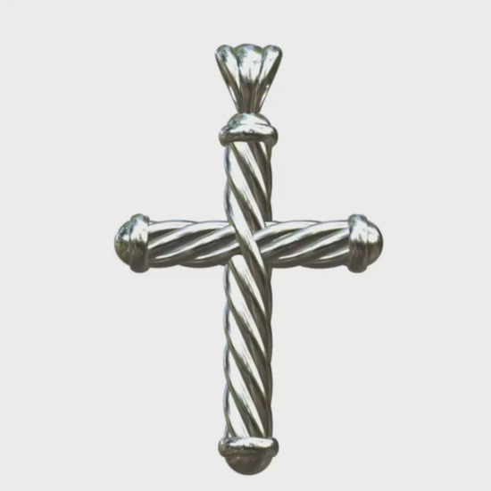 Video - Silver Rounded Helix Cross
