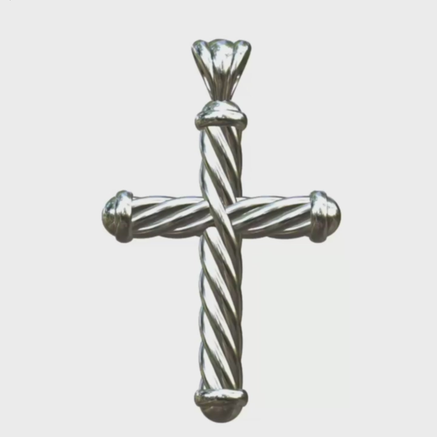 Video - Silver Rounded Helix Cross