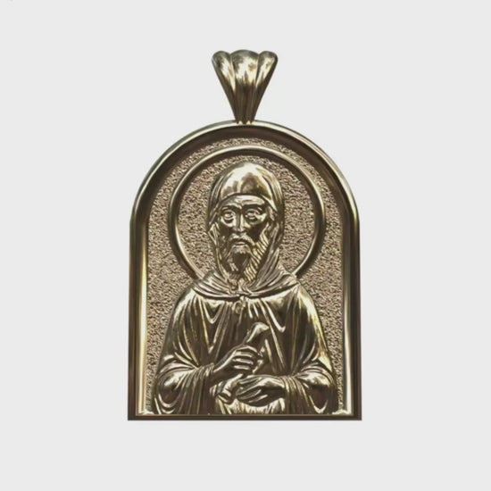 Video - Gold Saint Anthony the great Icon Apse Pendant