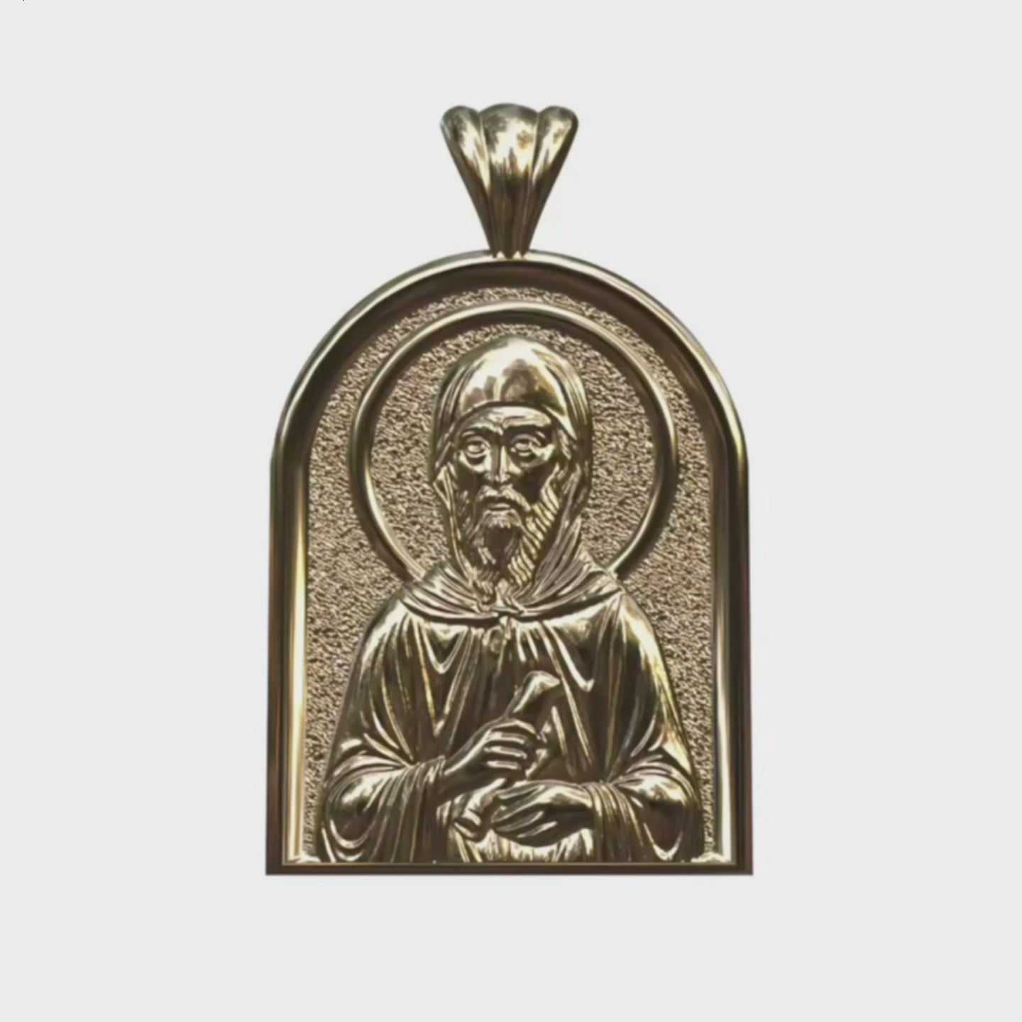 Video - Gold Saint Anthony the great Icon Apse Pendant