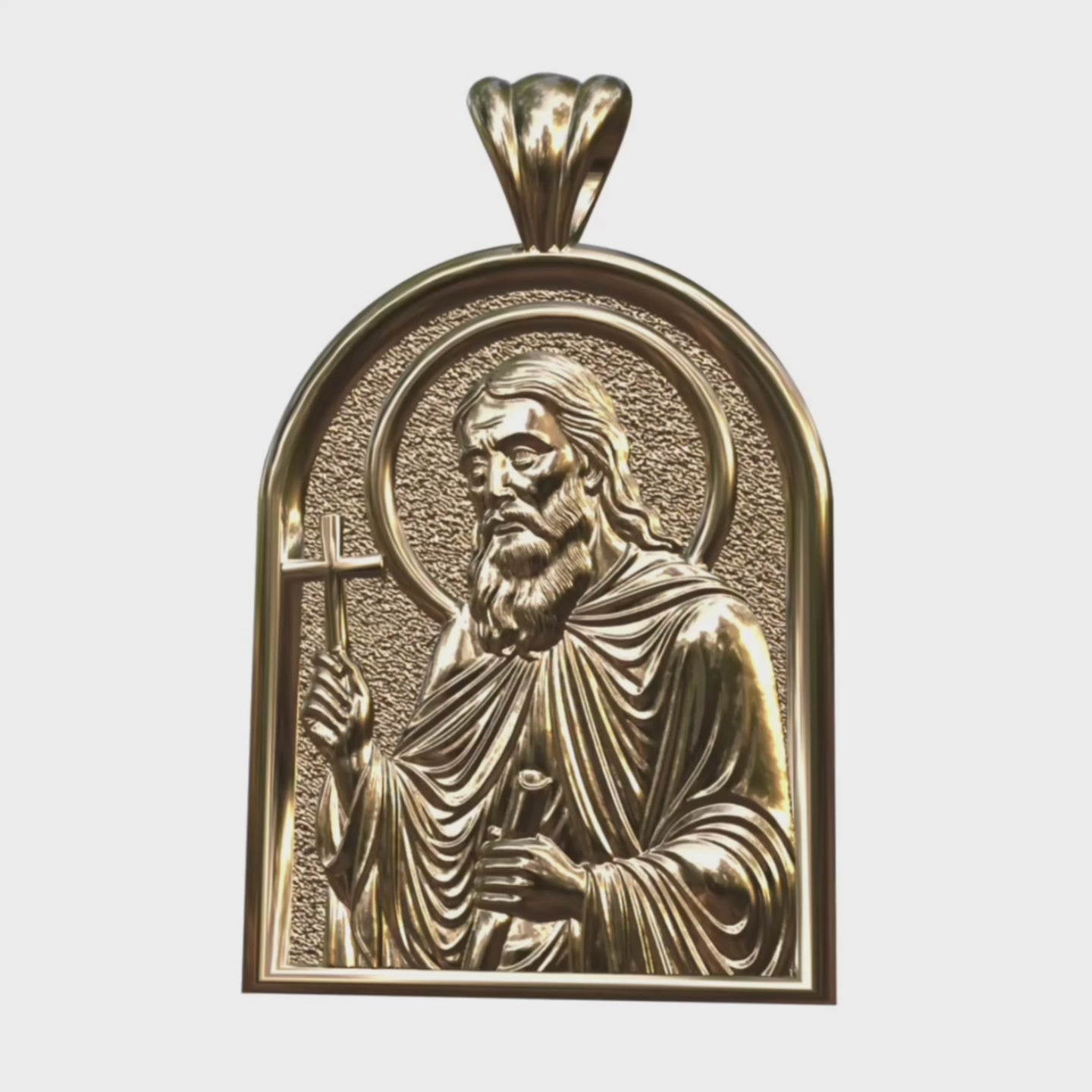 Video: Herman of Alaska Vermeil or Yellow Gold Apse Pendant