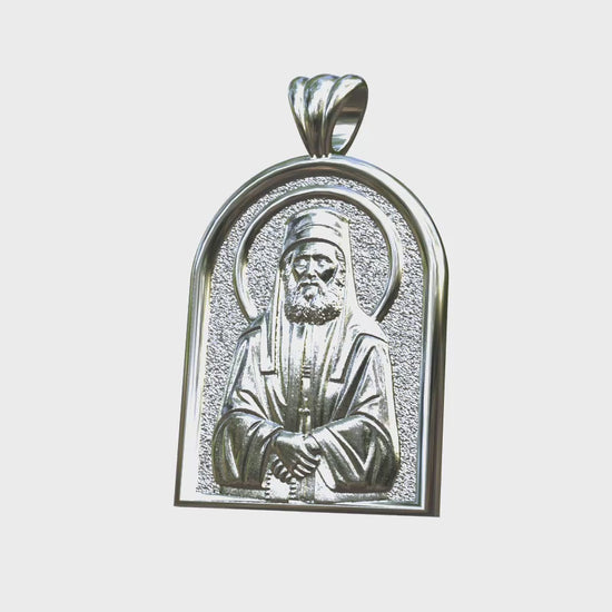 Video - Saint Paisios the Athonite silver apse icon pendant