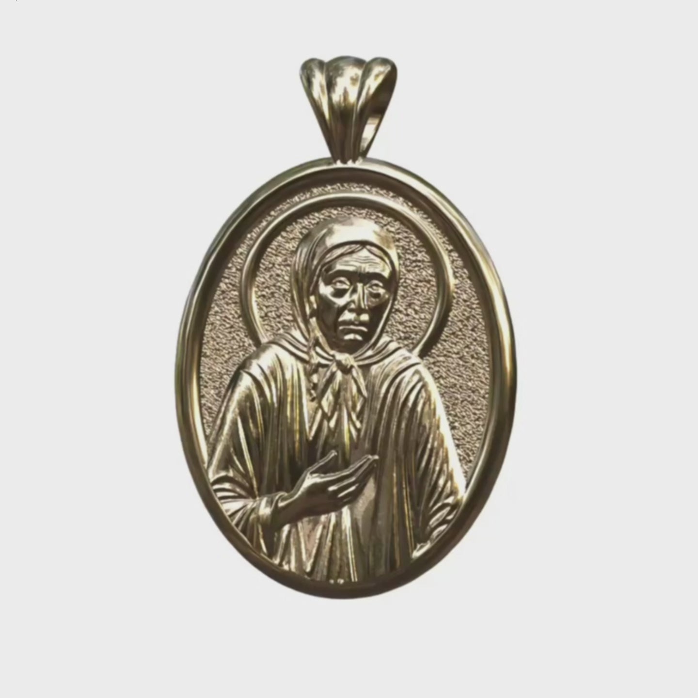 Video - Gold Saint Xenia Oval Pendant