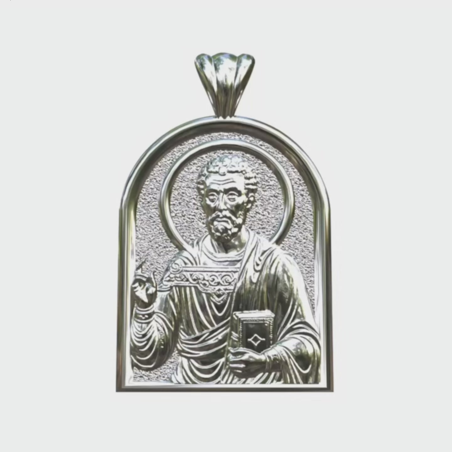 Video - Silver Saint Justin Icon Apse Pendant