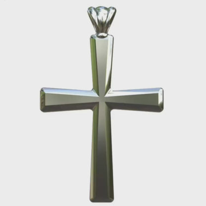 Video - Silver Beveled Latin Cross