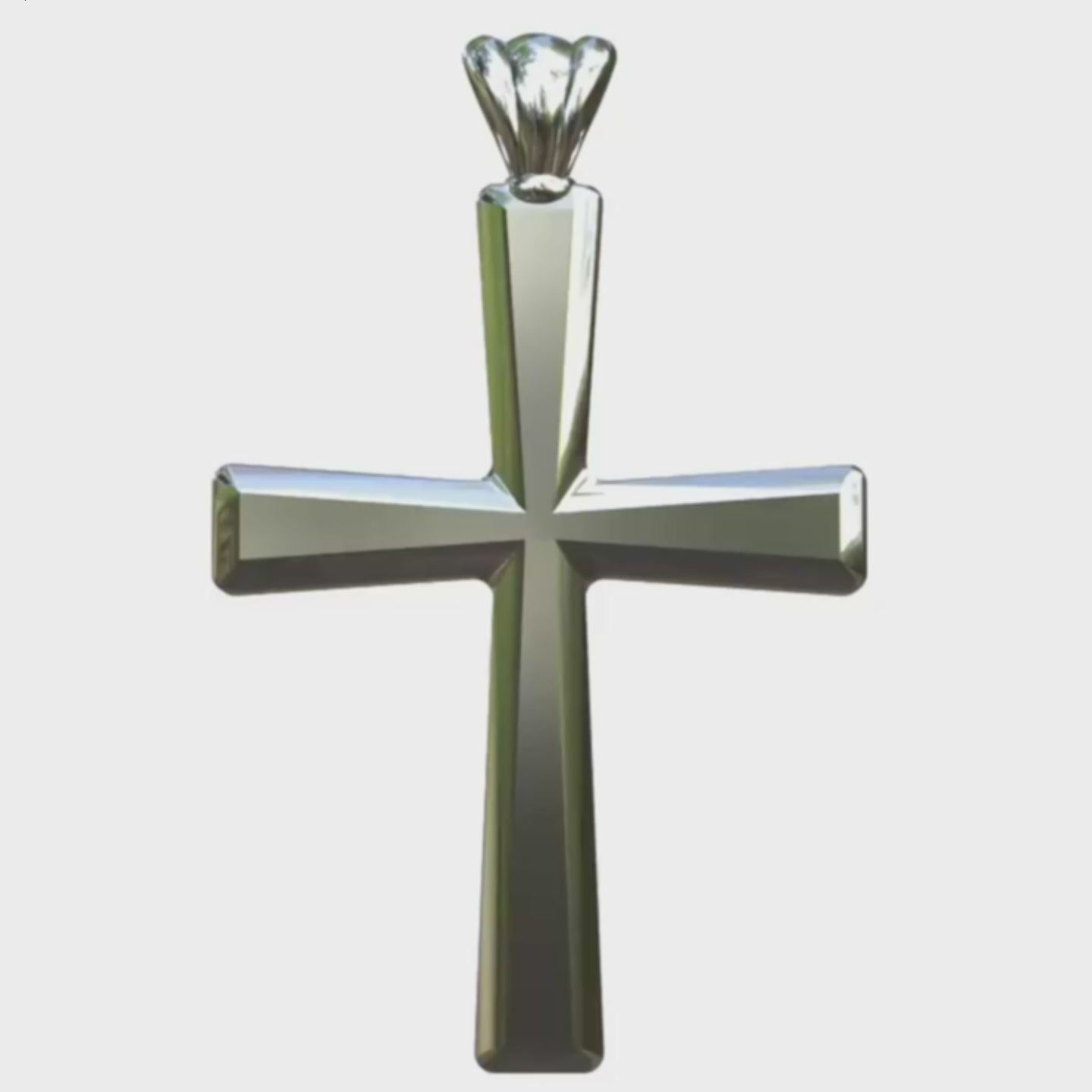 Video - Silver Beveled Latin Cross