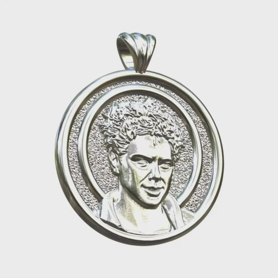 Video - Silver Carlo Acutis Round Pendant