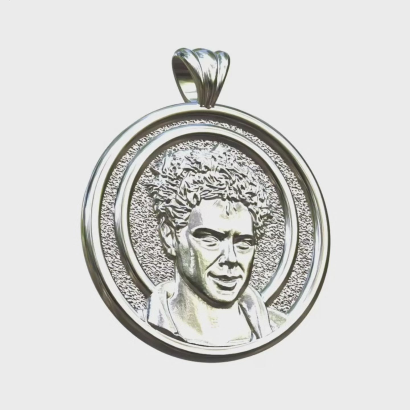 Video - Silver Carlo Acutis Round Pendant