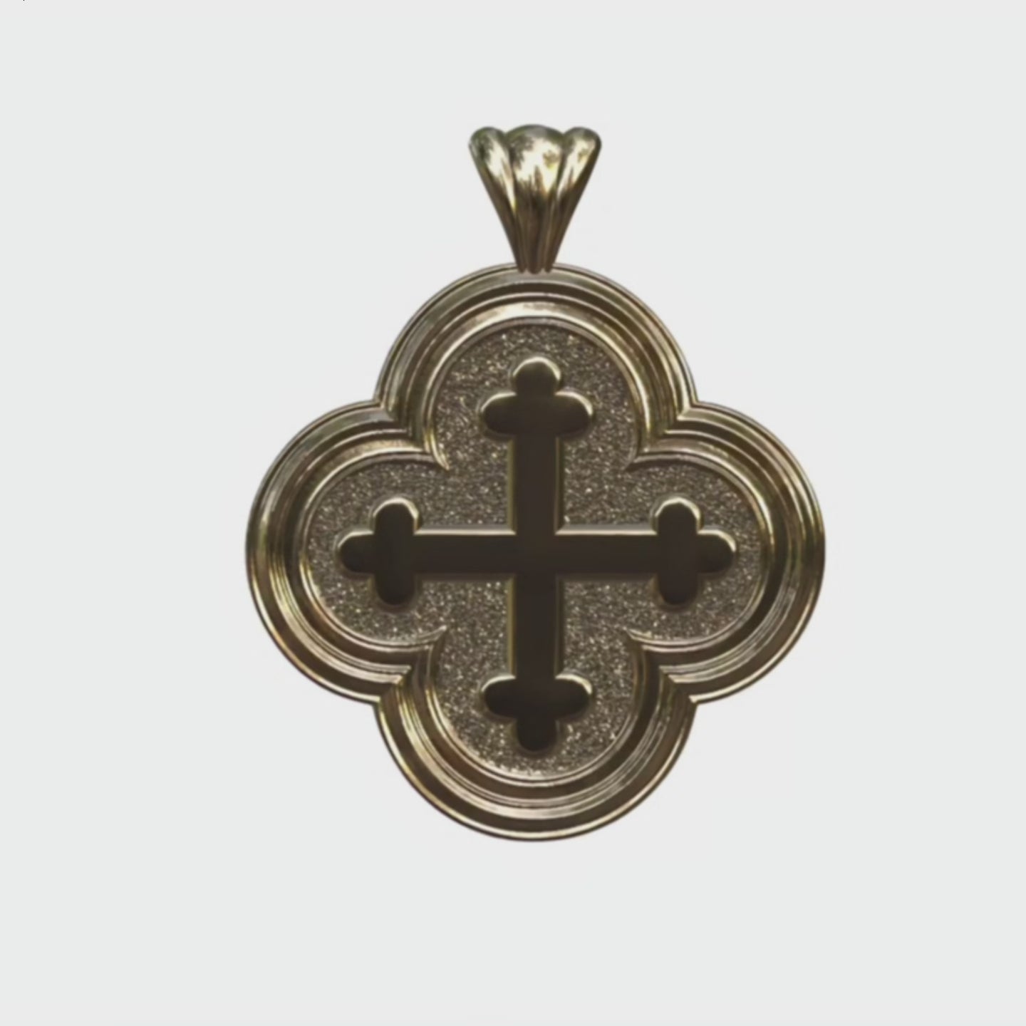 Video - Gold Quatrefoil Greek Cross Cross