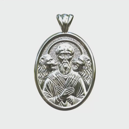 Video - Silver Saint Ignatius of Antioch Icon Oval Pendant