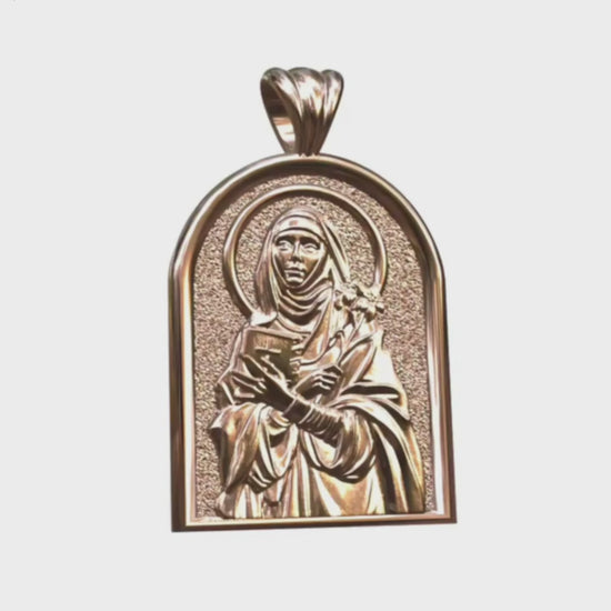Video - Rose Gold Saint Catherine of Siena Pedant