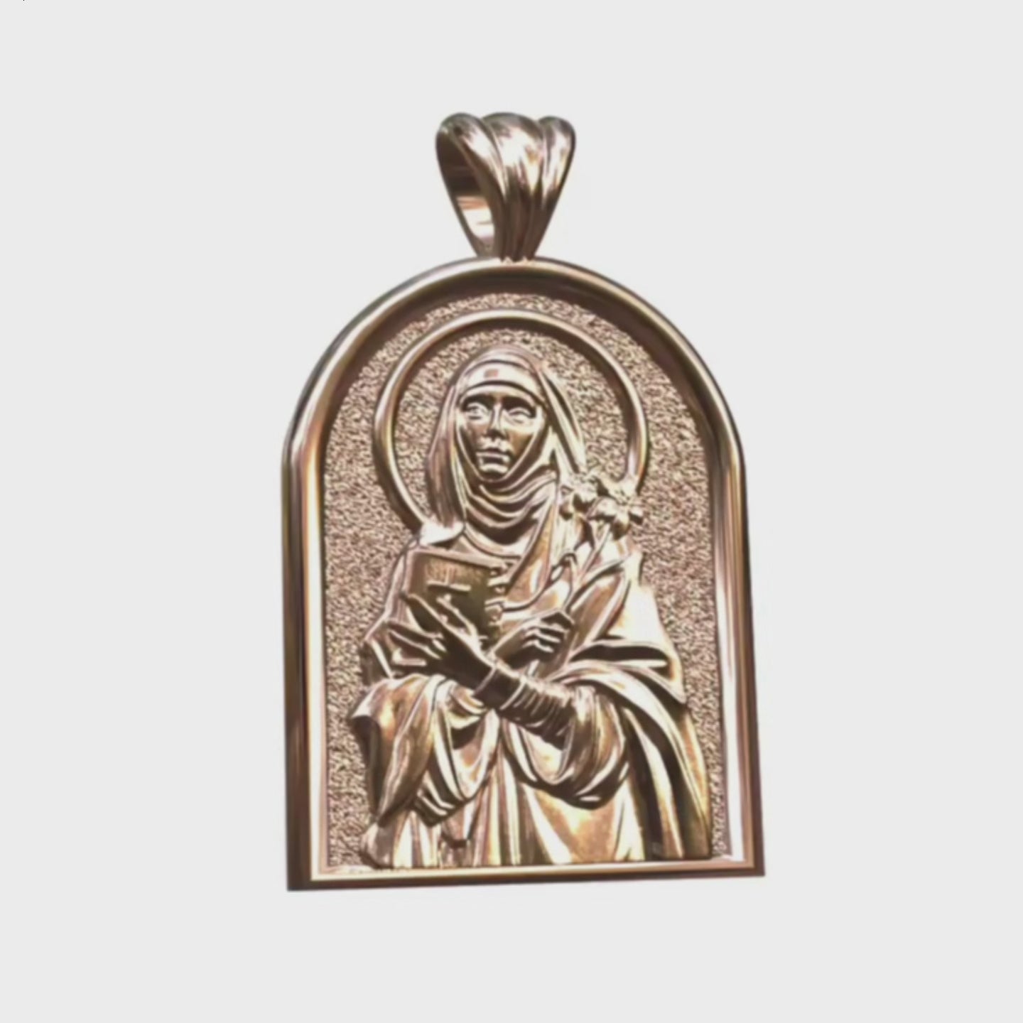 Video - Rose Gold Saint Catherine of Siena Pedant