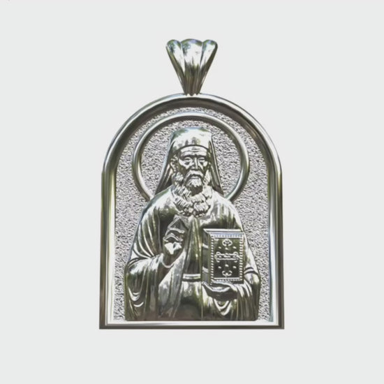 Video - Silver Saint Nektarios Icon Apse Pendant