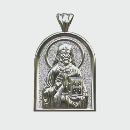 Video - Silver Saint Nektarios Icon Apse Pendant