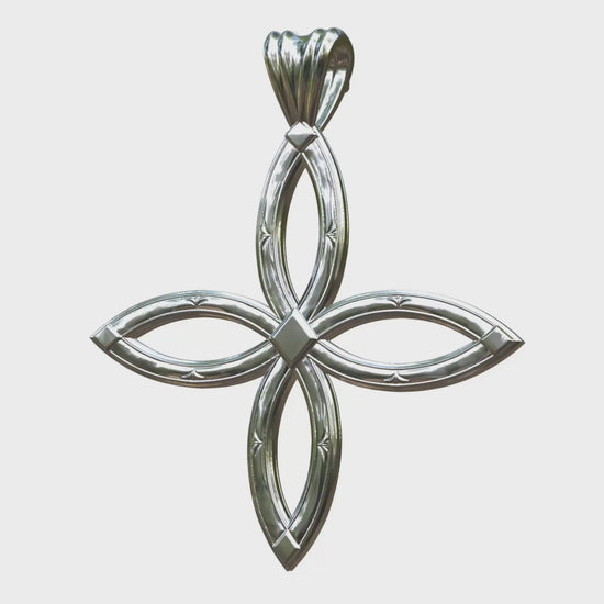 Video: Silver or White Gold Ichthys Cross