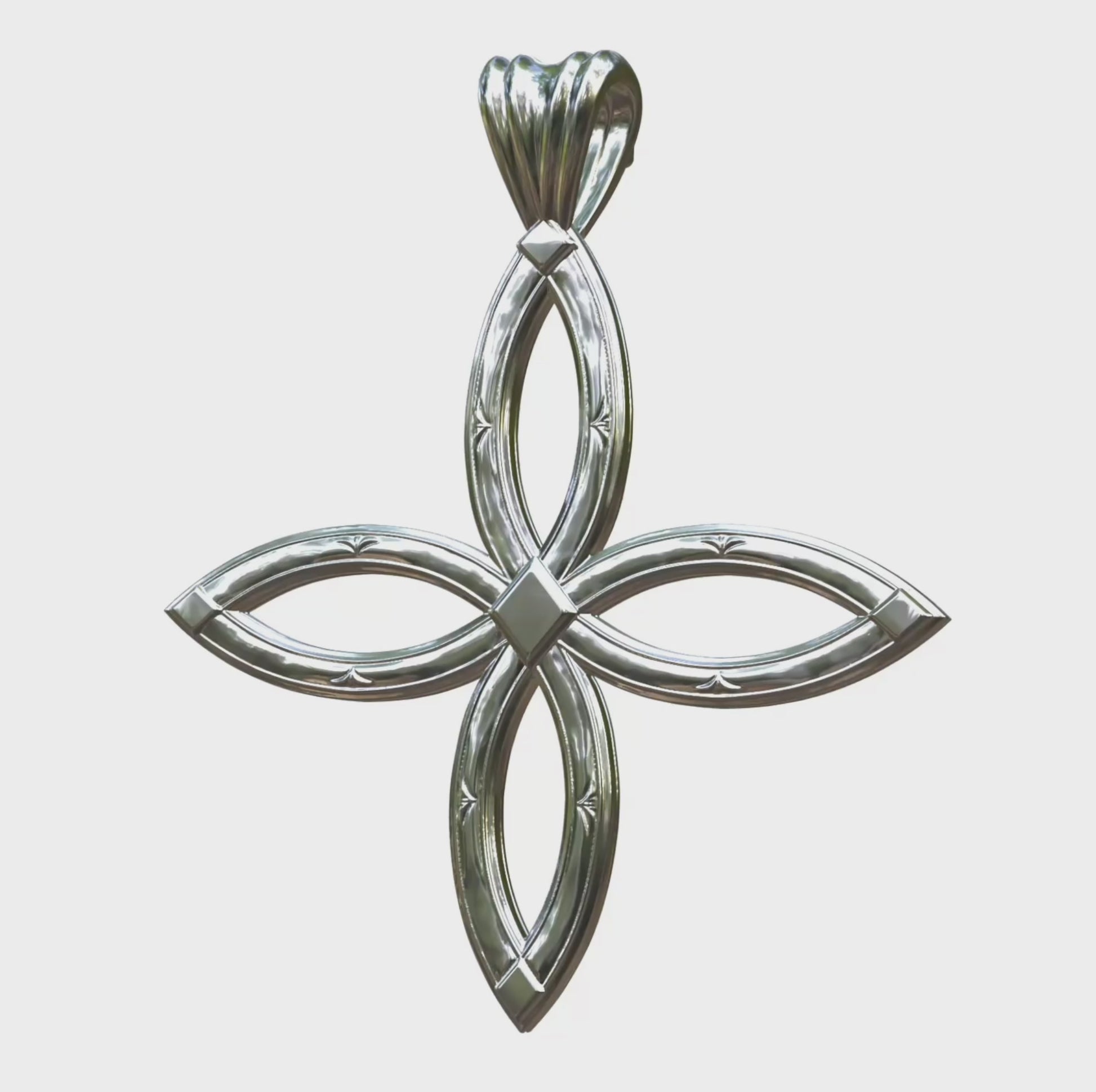 Video: Silver or White Gold Ichthys Cross