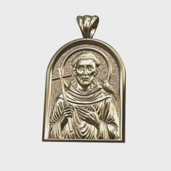 Video - Gold Saint Francis of Assisi Apse Pendant