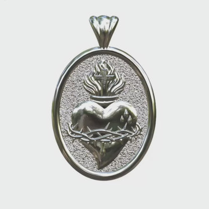 Video - Silver Sacred Heart Pendant