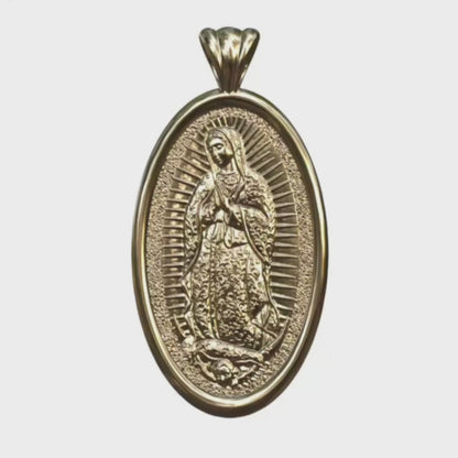 Video - Yellow Gold Our Lady of Guadalupe Pendant