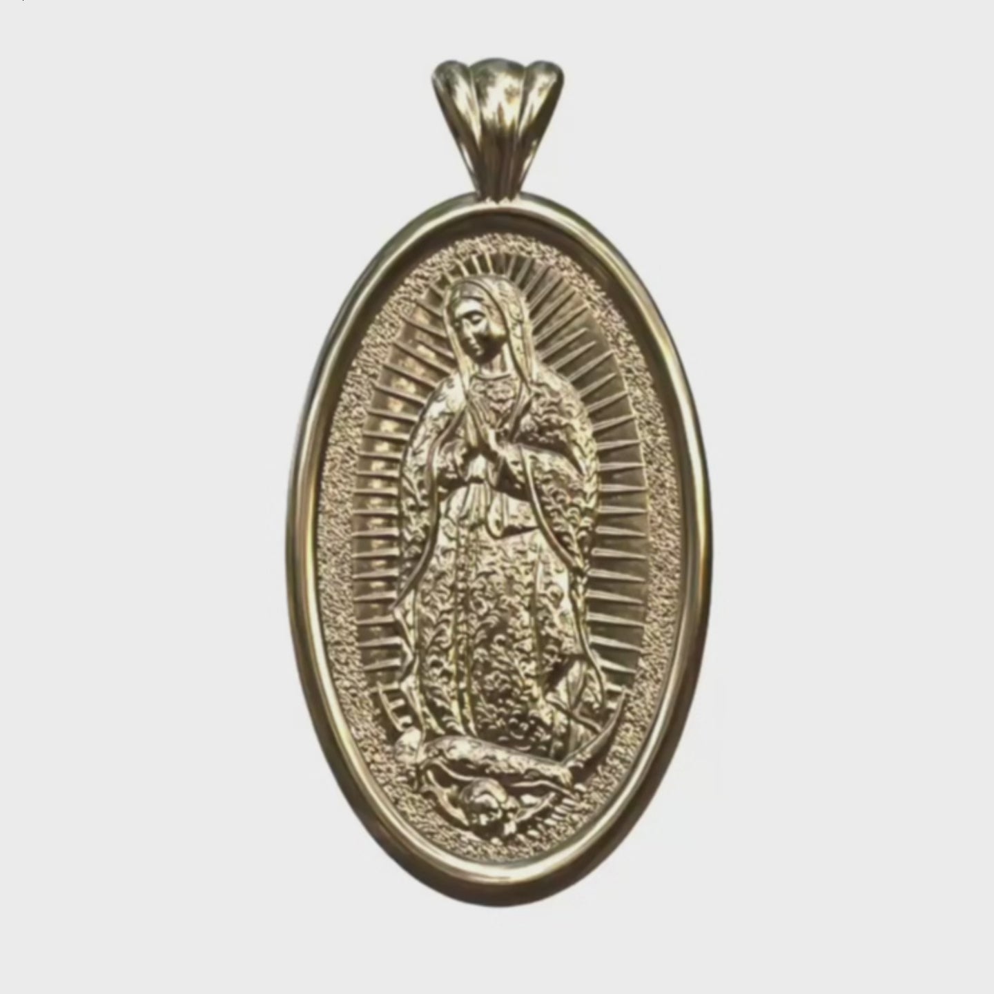 Video - Yellow Gold Our Lady of Guadalupe Pendant