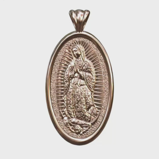 Video - Rose Gold Our Lady of Guadalupe Pendant