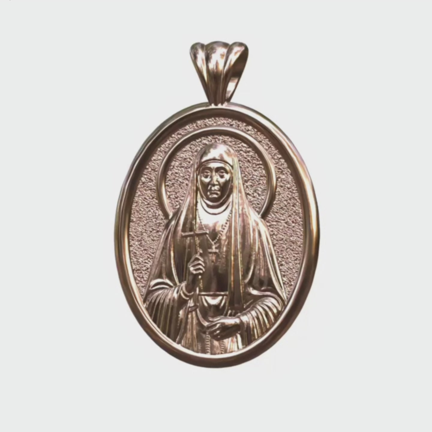 Video - Rose Gold Saint Elizabeth the New Martyr Icon Pendant