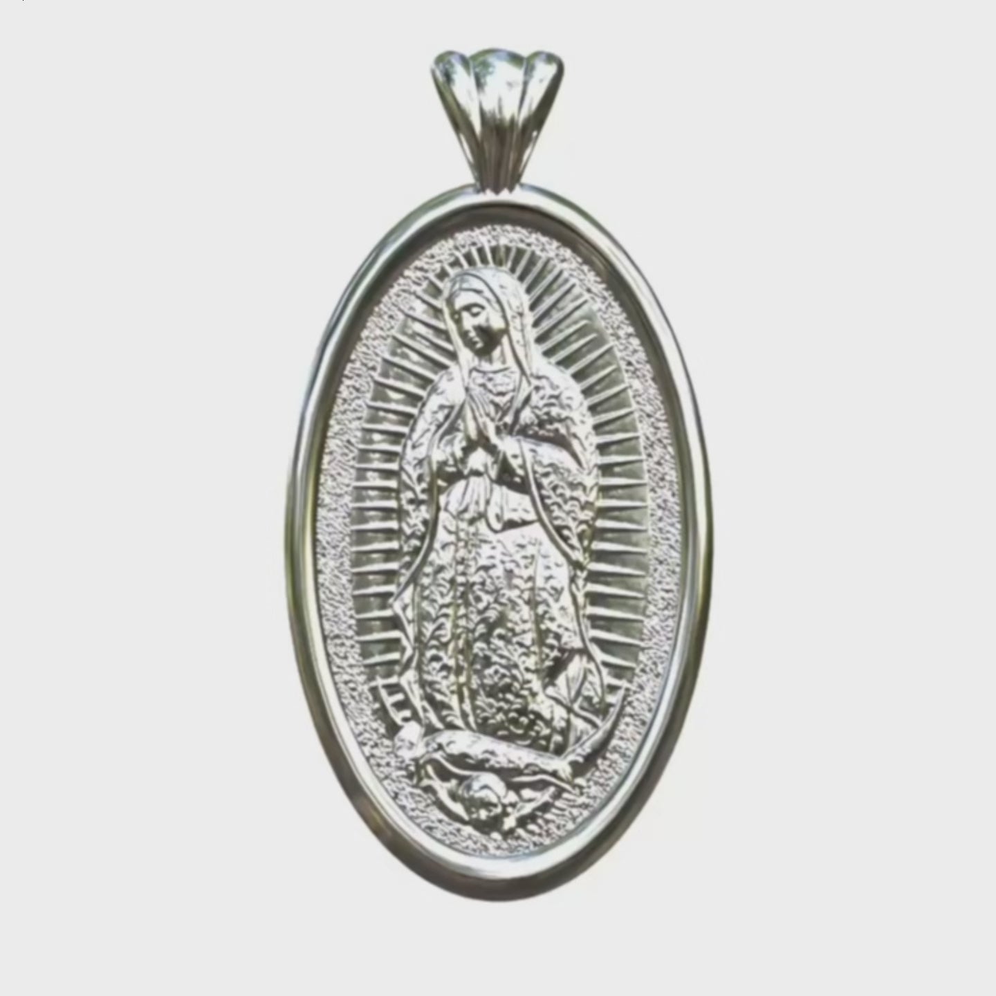 Video - Silver Our Lady of Guadalupe Pendant