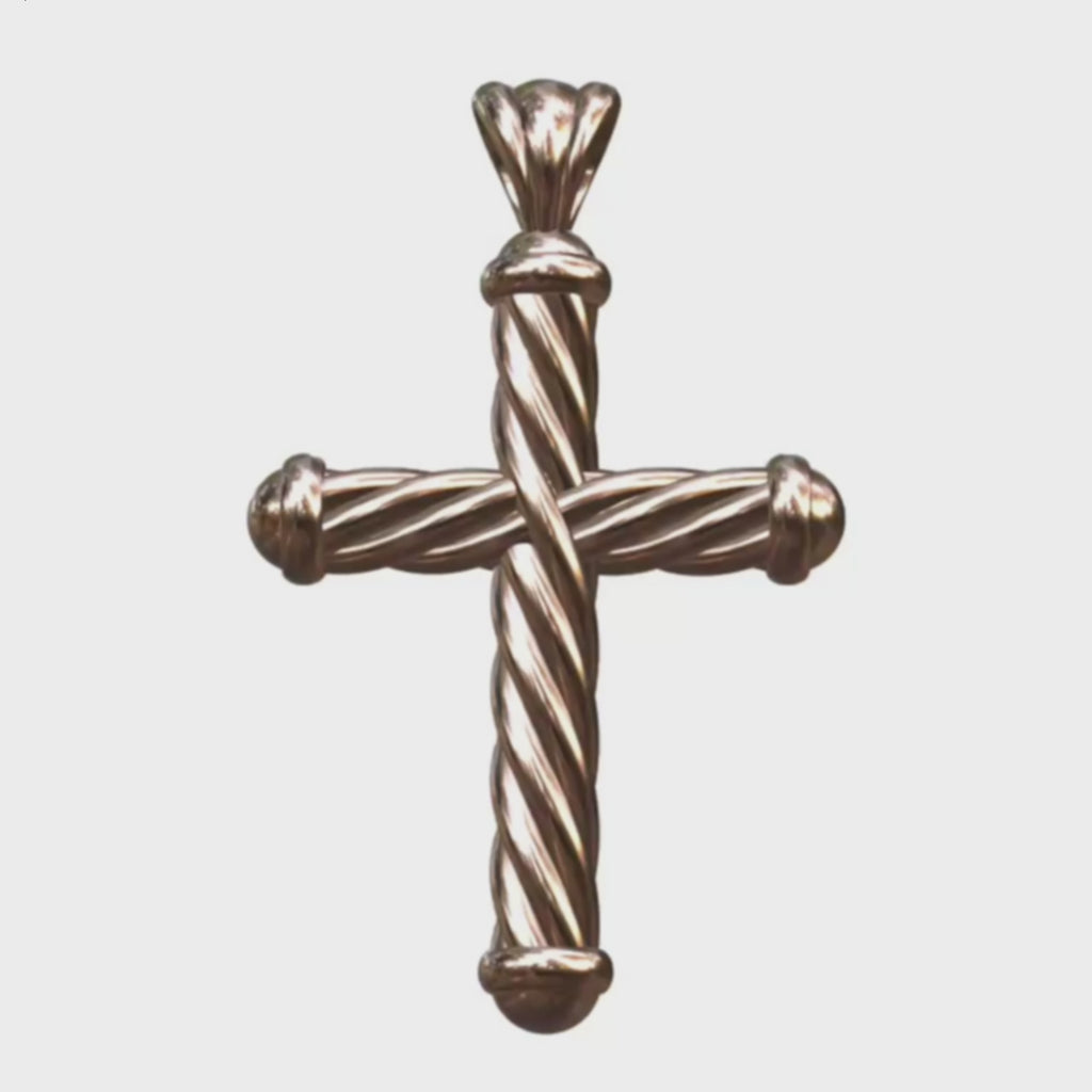 Video - Rose Gold Rounded Helix Cross