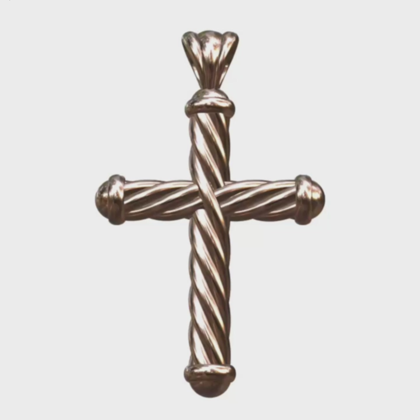 Video - Rose Gold Rounded Helix Cross
