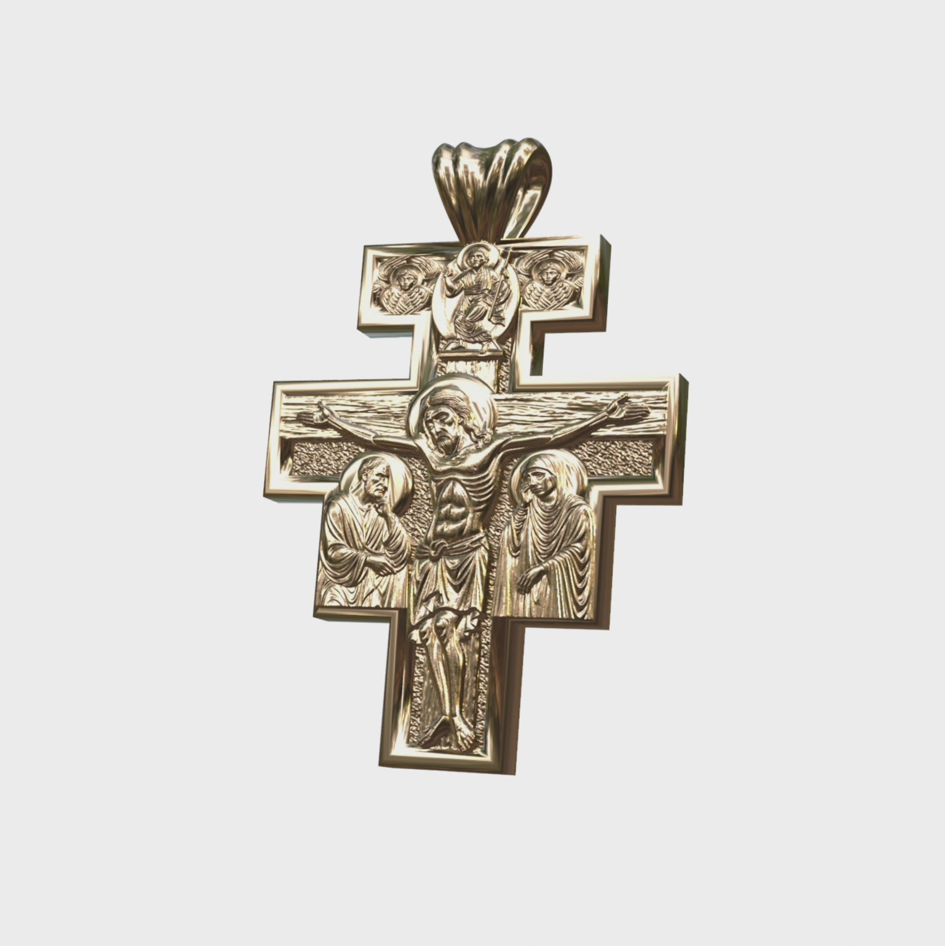 Video: Vermeil or Yellow gold San Damaino Cross