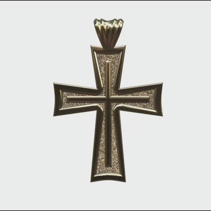 Video - Yellow Gold Knife Edge Latin Cross