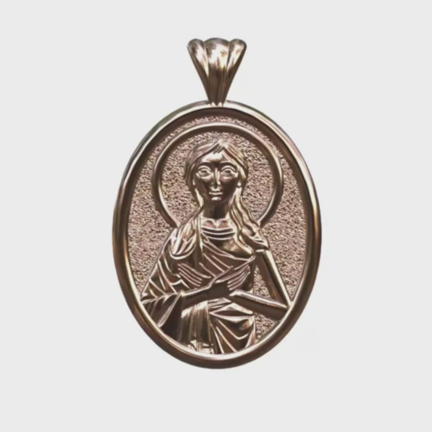 Video - Rose Gold Coptic Saint Mary of Egypt Pendant
