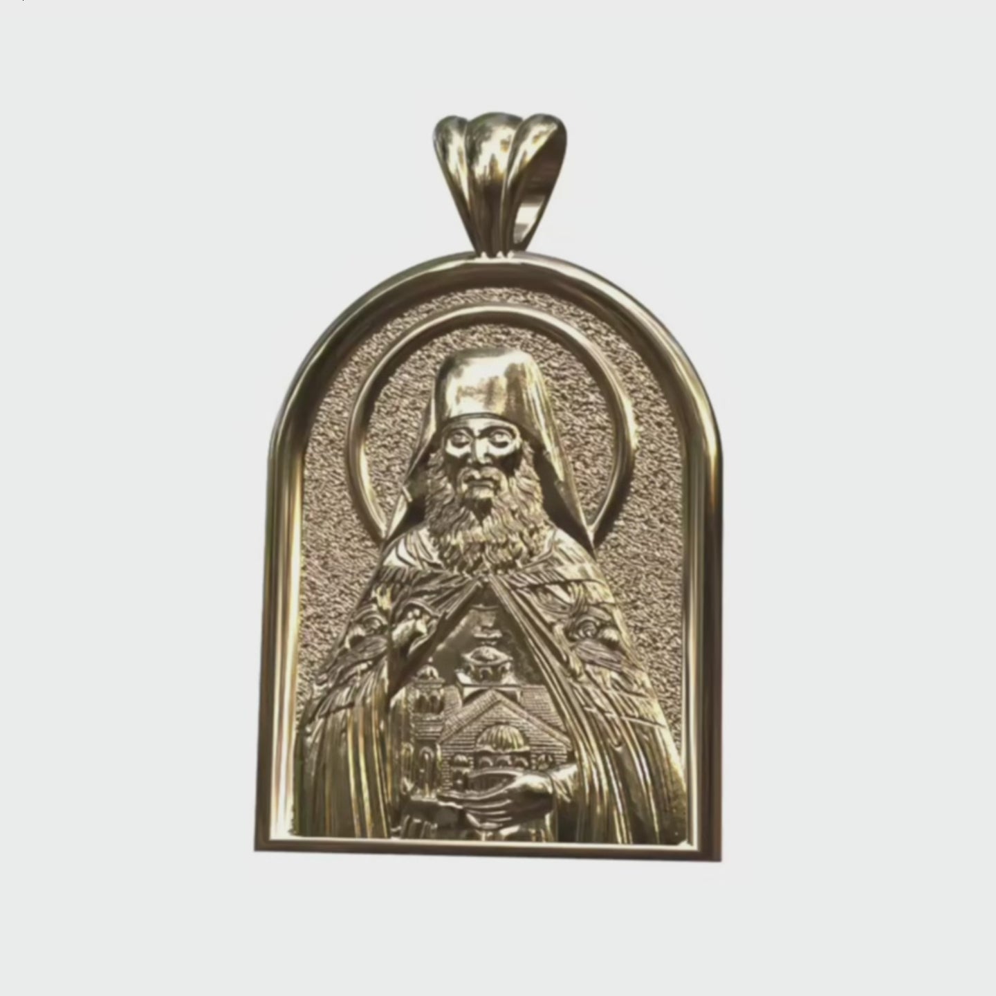 Video - Gold Blessed Ephraim of Arizona and Philotheou Icon Apse Pendant