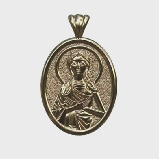 Video - Gold Coptic Saint Mary of Egypt Pendant