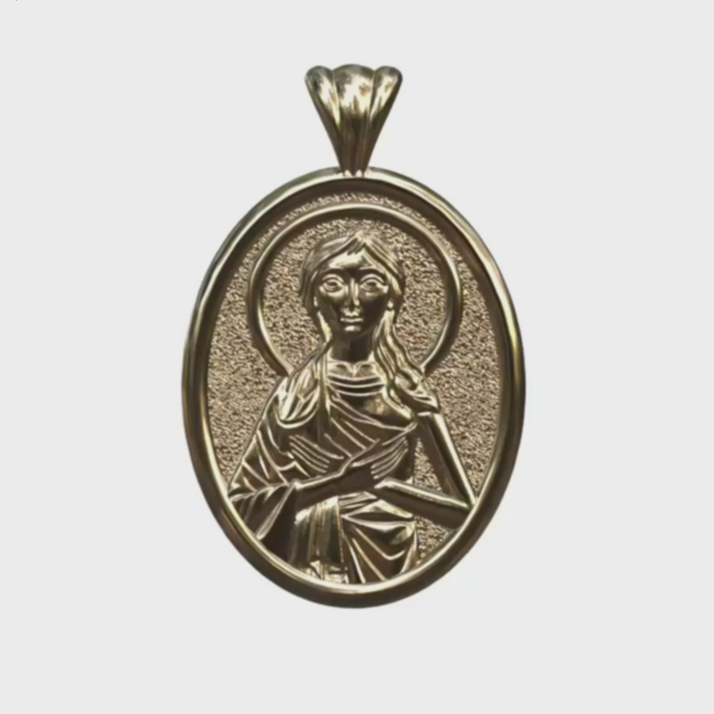 Video - Gold Coptic Saint Mary of Egypt Pendant