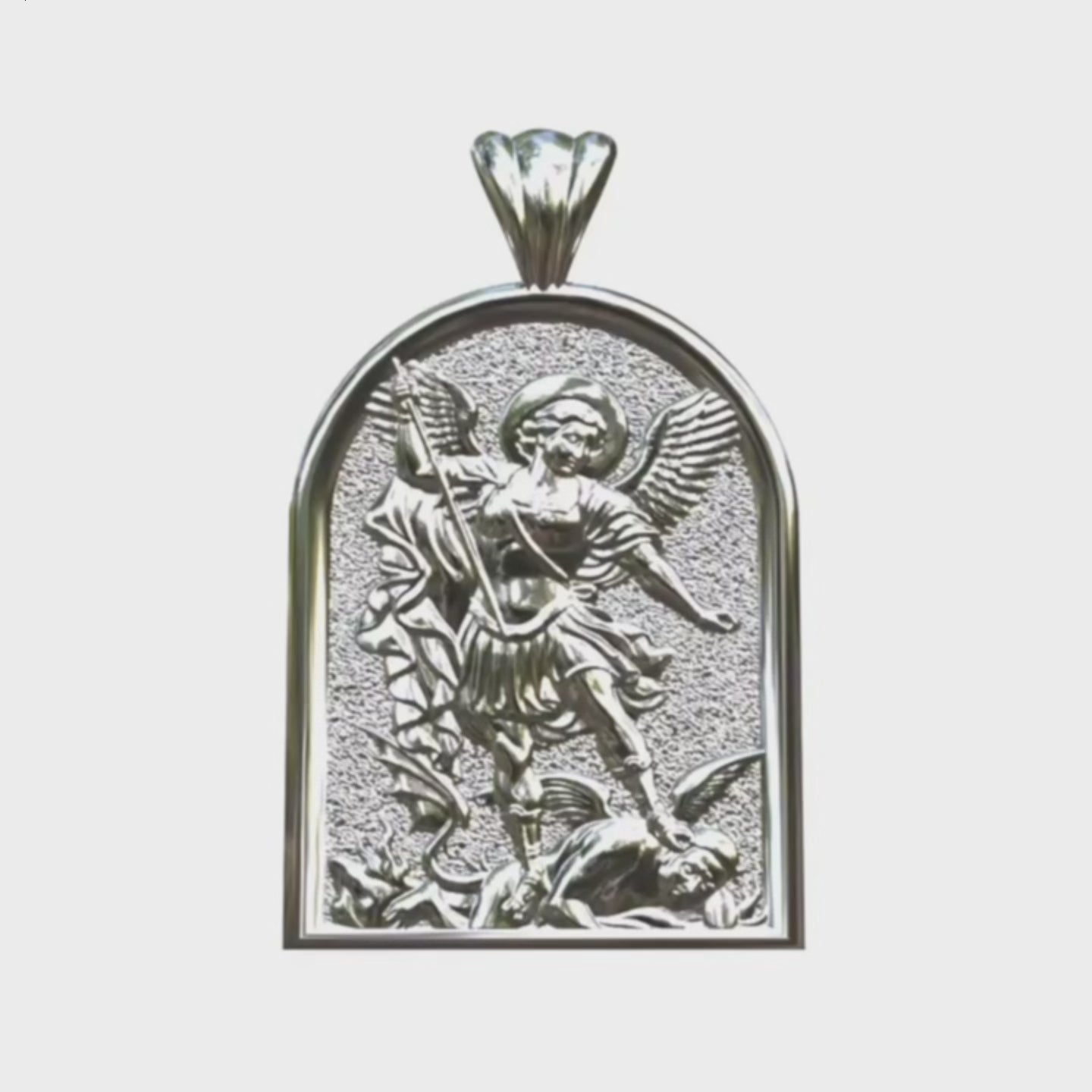 Video - Silver Catholic Michael the Archangel Apse Pendants